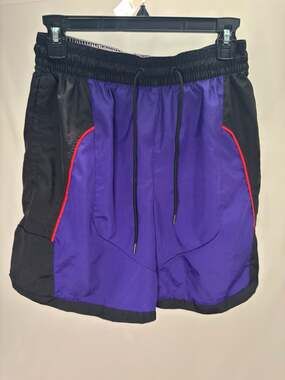 Vintage Nike Colorblock Purple and Black Mesh Lined Nylon Shorts